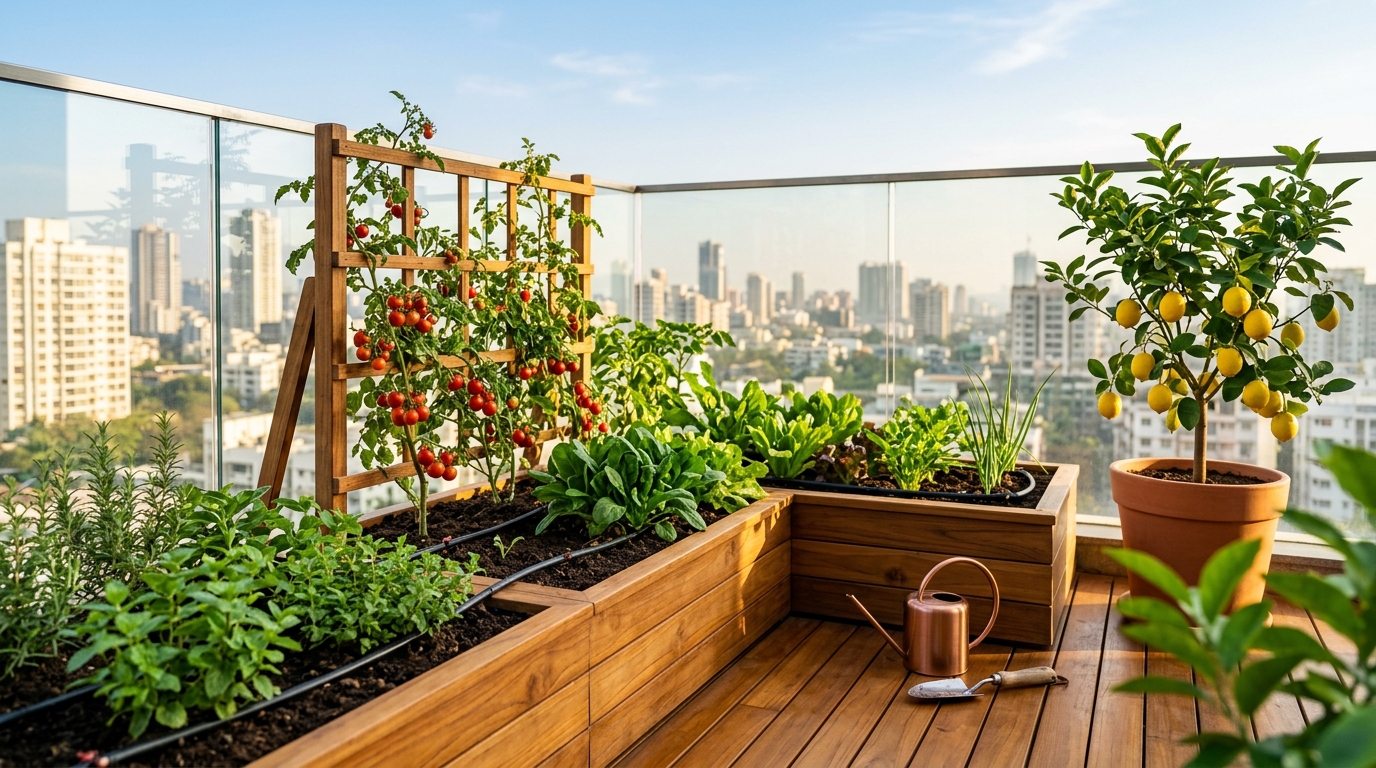 Terrace garden setup
